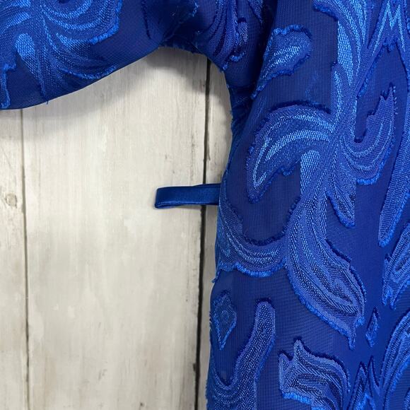 Vintage Contessa Di Roma Blue Sheer Short Sleeve Tie Close Robe Kimono Medium - Picture 4 of 8